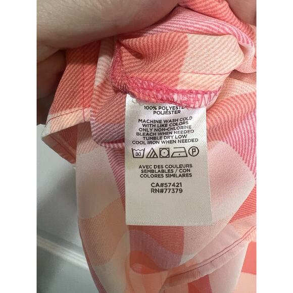 Ann Taylor Factory Woman’s Pink And White Checked Plaid Sleeveless Blouse Small - Picture 4 of 7